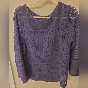 NIC+ZOE NAVY Crochet Women's